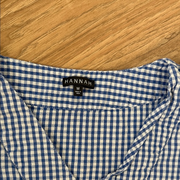 Hannah Blue Checkered Blouse - Picture 2 of 3